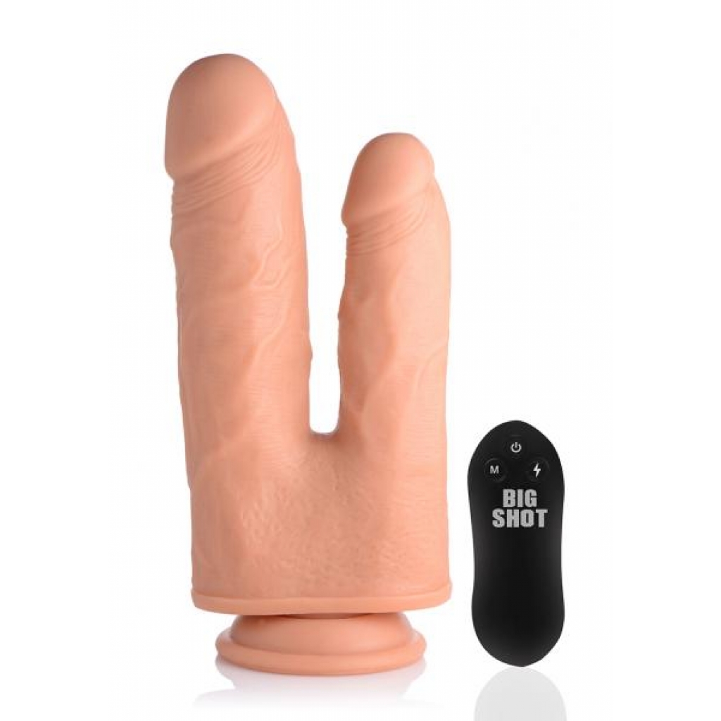 Vibrating and Rotating Remote Control Silicone Double Dildo