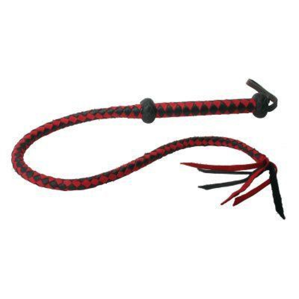 Premium Red and Black Leather Whip - Stunning Design