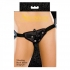 Vibrating Velvet Harness Strap-On - Black