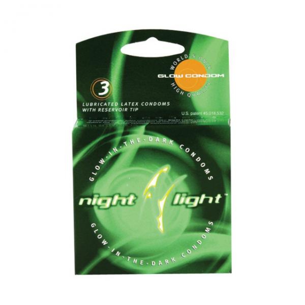 Night Light Glow-in-the-Dark Condoms - 3 Pack