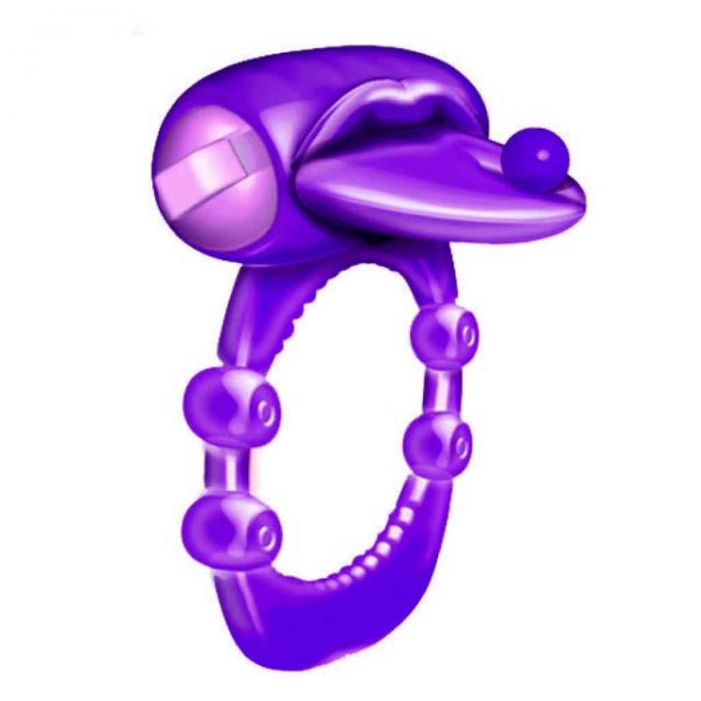 Xtreme Vibe Pierced Tongue Vibrating Pleasure Ring in Purple