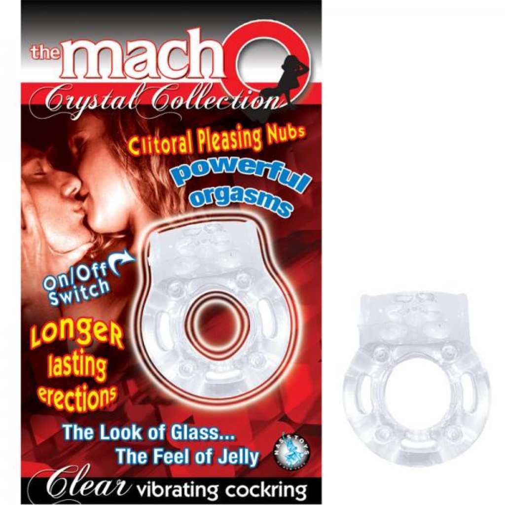 Macho Crystal Collection Vibrating Penis Ring (Clear)