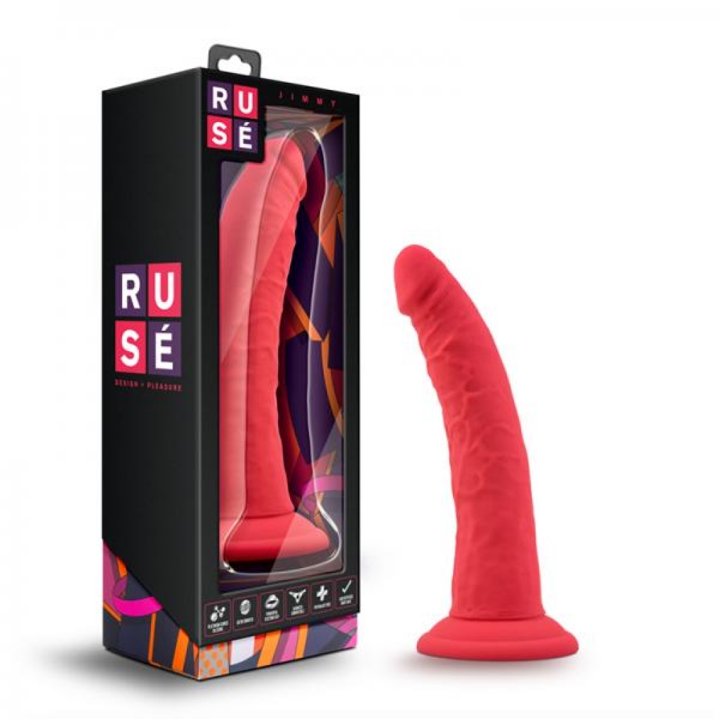 Ruse Jimmy Curved Realistic Dildo in Cerise