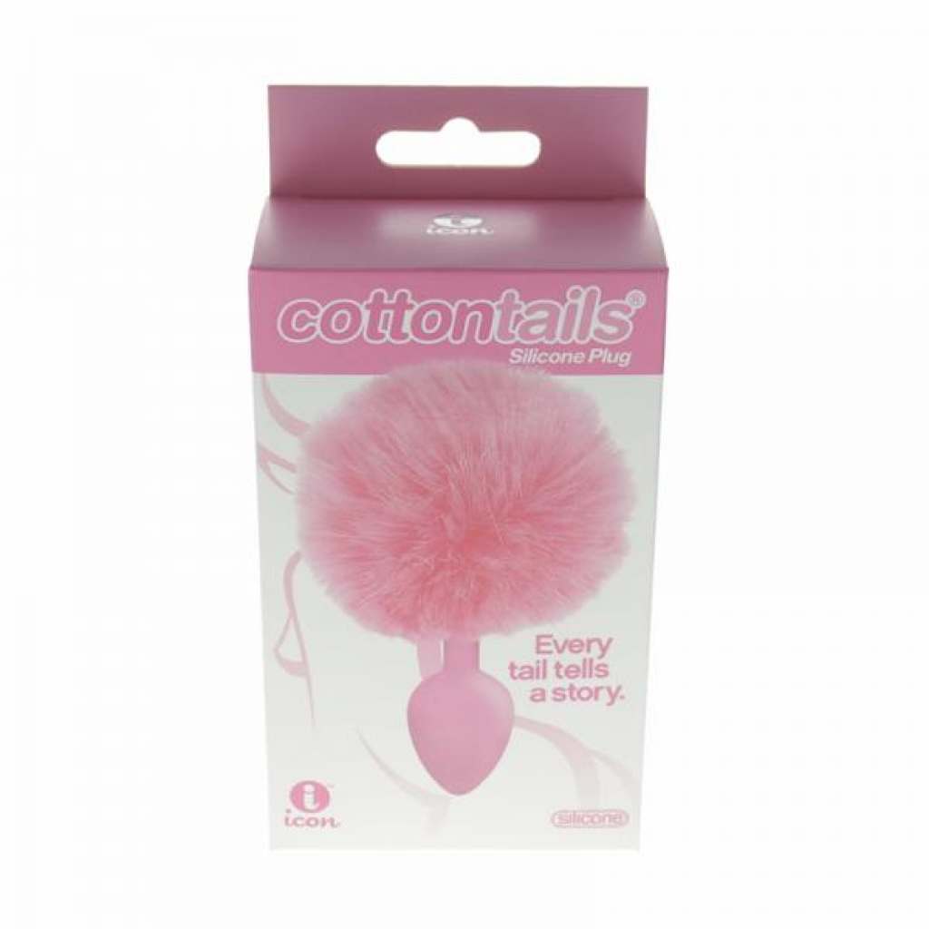 The 9'' Cottontails Silicone Bunny Tail Butt Plug - Pink