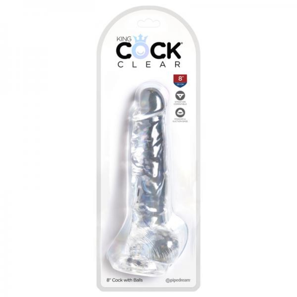 King Penis Clear 8in Penis With Balls