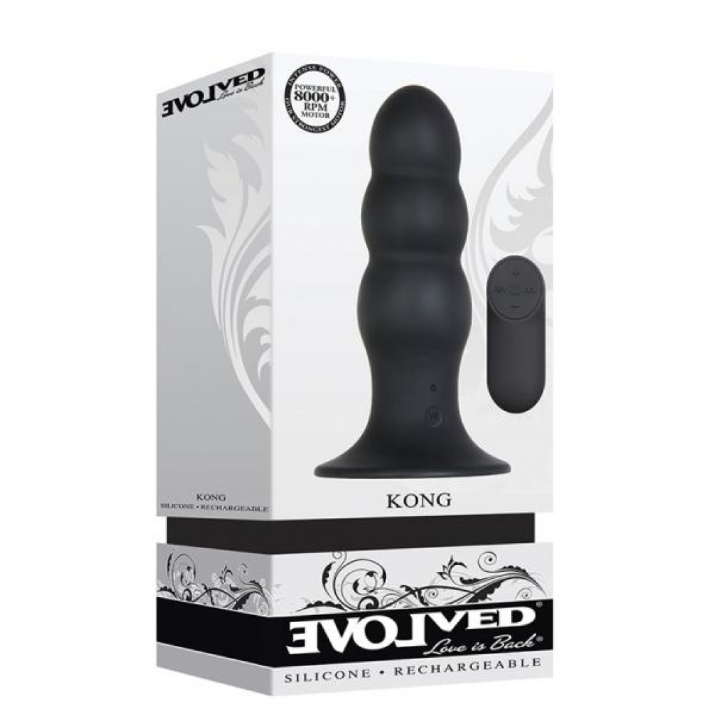 Evolved Kong Black - Remote-Controlled Anal Plug