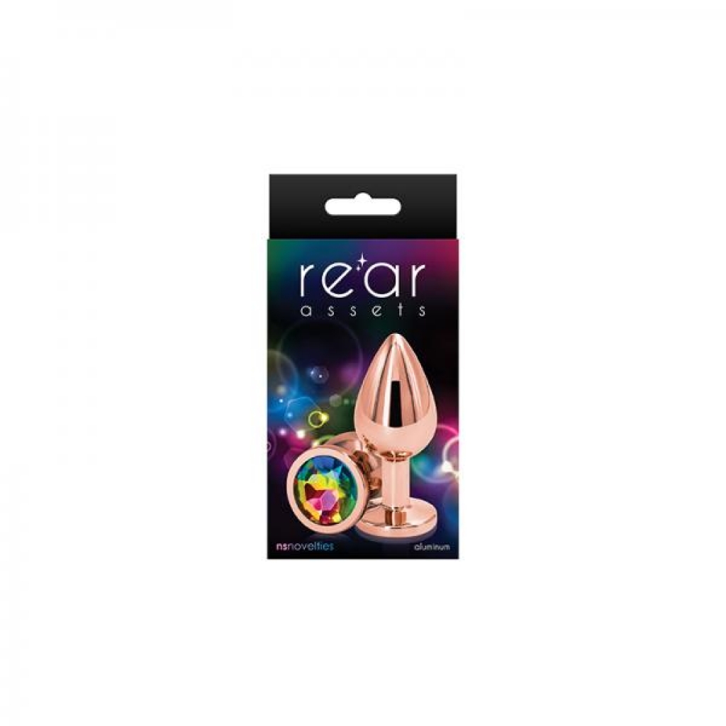 Rear Assets Medium Rose Gold Rainbow Anal Toy