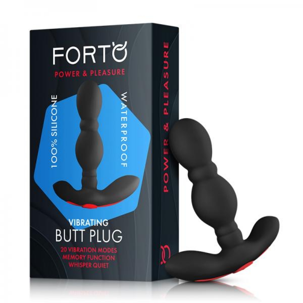 Forto Vibrating Anal Plug - Black