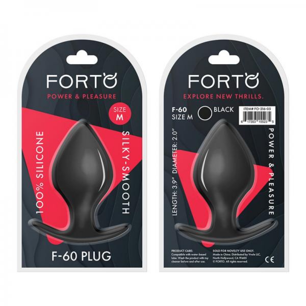 Forto F-60: Spade Medium Butt Plug - Black