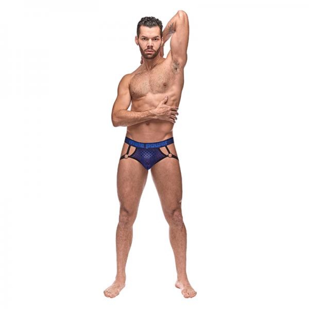 Mp Diamond Mesh Jock Ring - Navy Small