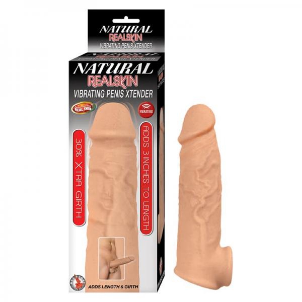 Natural Realskin Vibrating Penis Extender - White