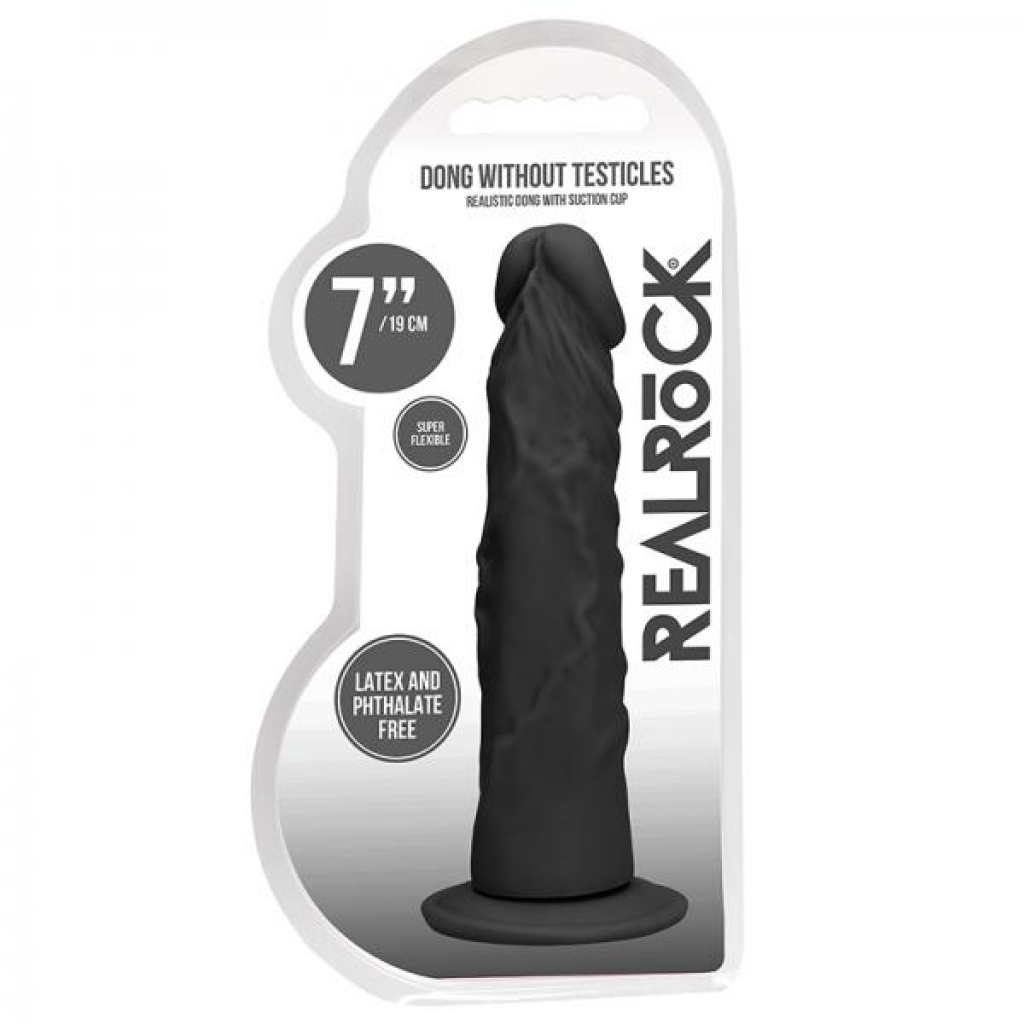 Real Rock Realistic Dildo - 7 Inches Chocolate