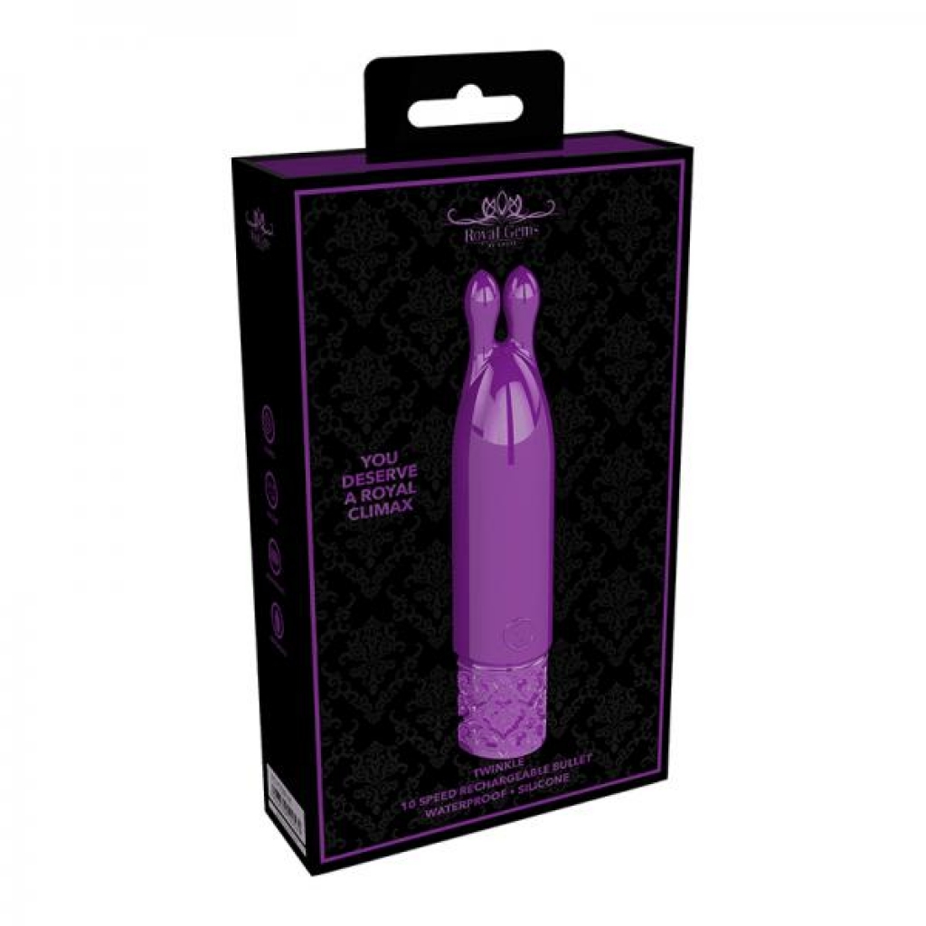 Royal Gems Twinkle Silicone Rechargeable Bullet - Purple