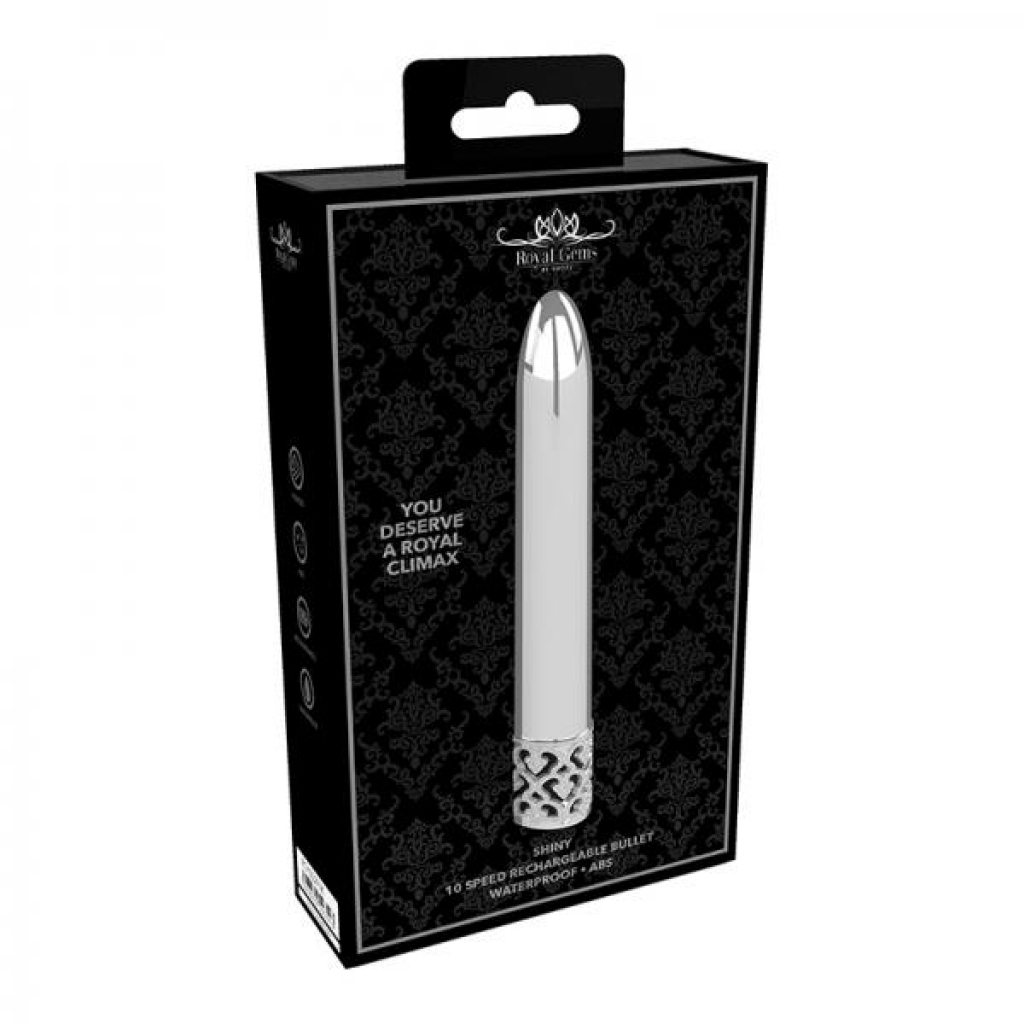 Royal Gem Shiny ABS Rechargeable Bullet - Silver