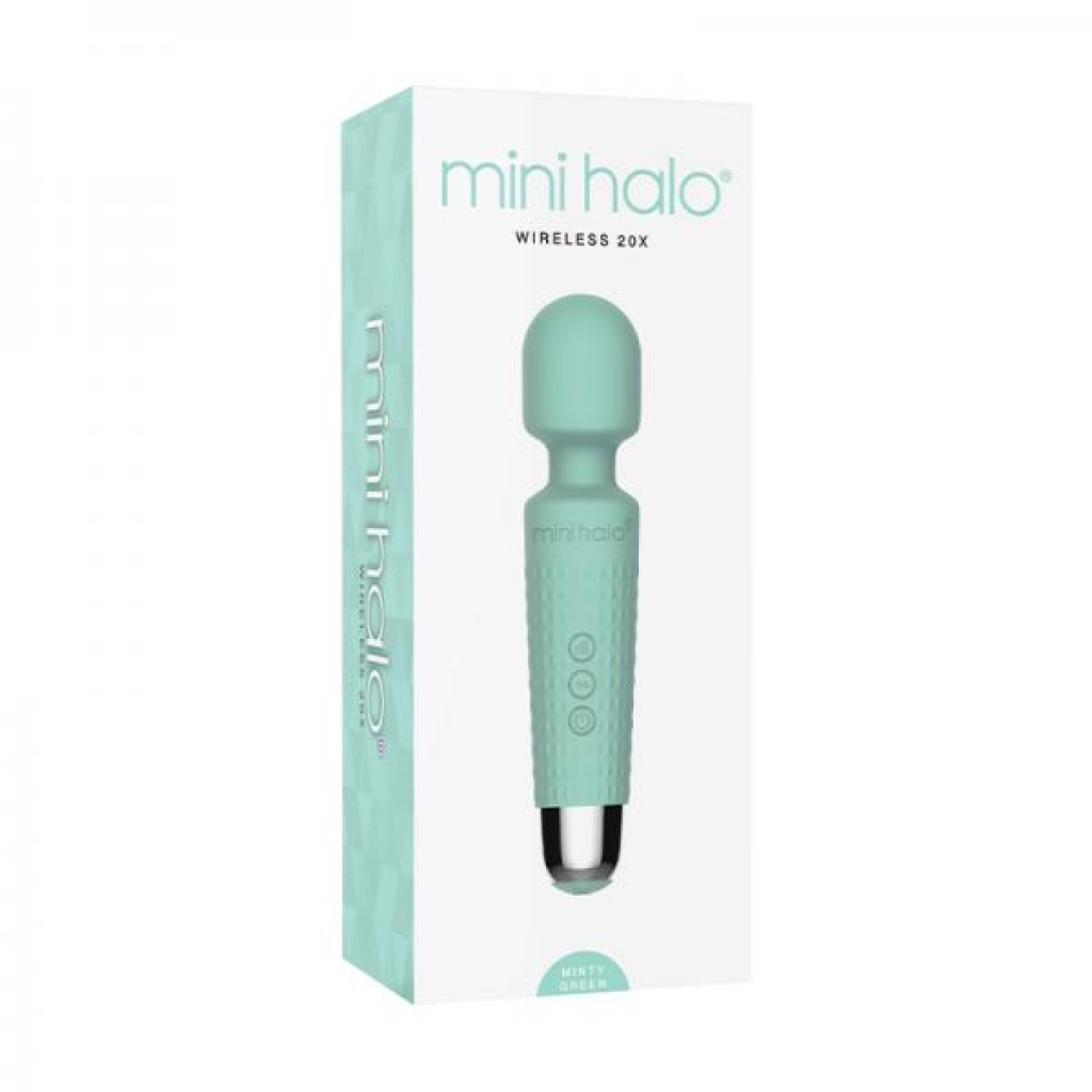 Mini Halo Wireless Wand - 20 Vibration Patterns - Silicone Minty Green