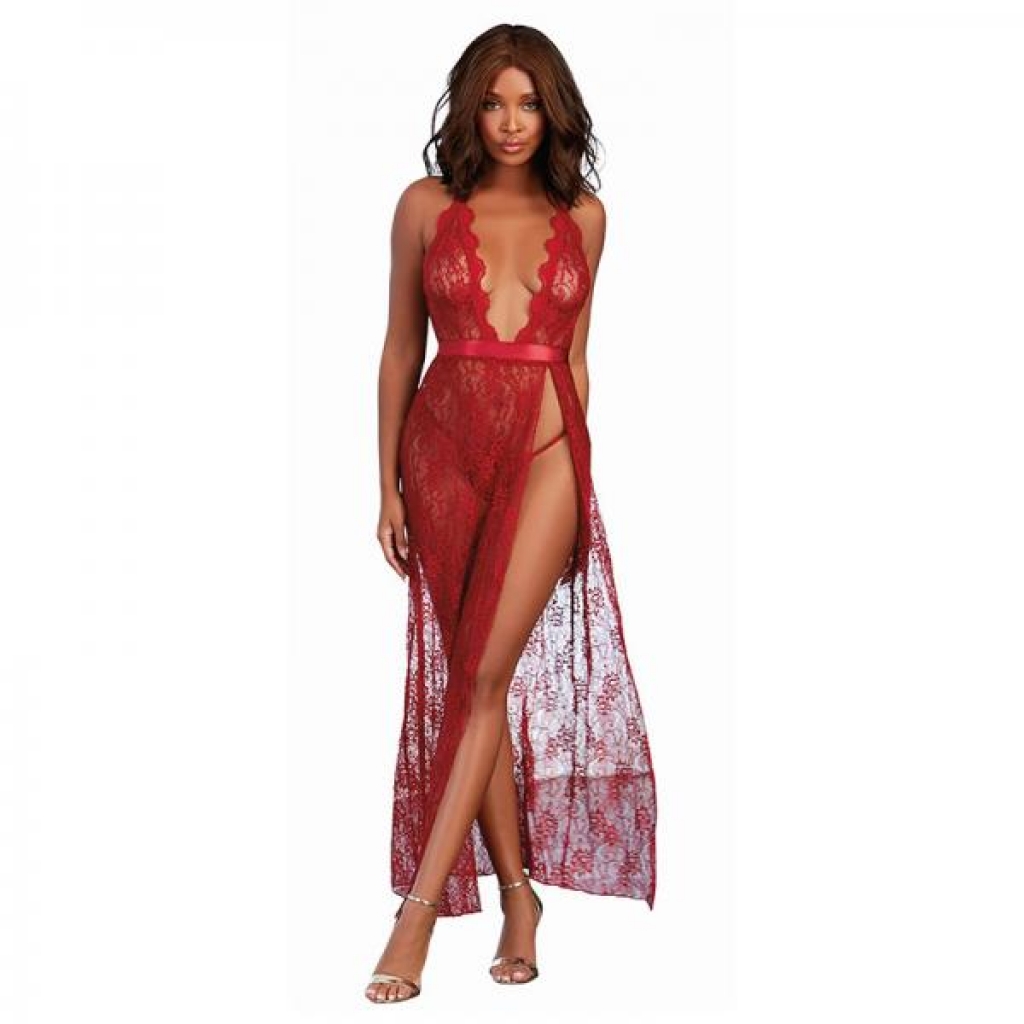 Dreamgirl Lace Gown & G-string - Garnet