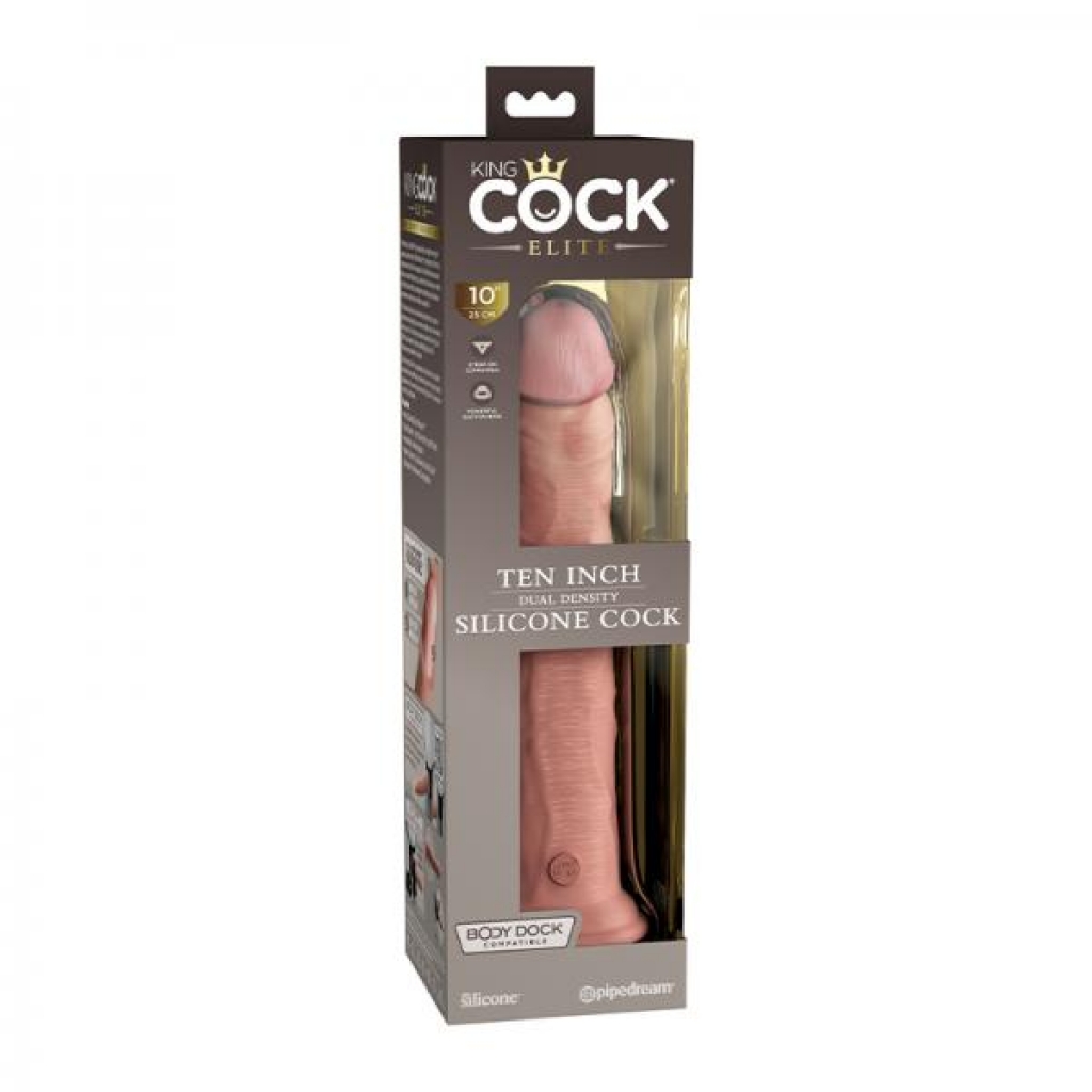 King Penis Elite Silicone Dual-Density Dildo - 10 In. Light