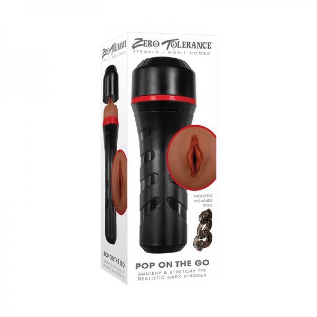 Zt Pop On The Go Vibrating Pleasure Ring - Dark