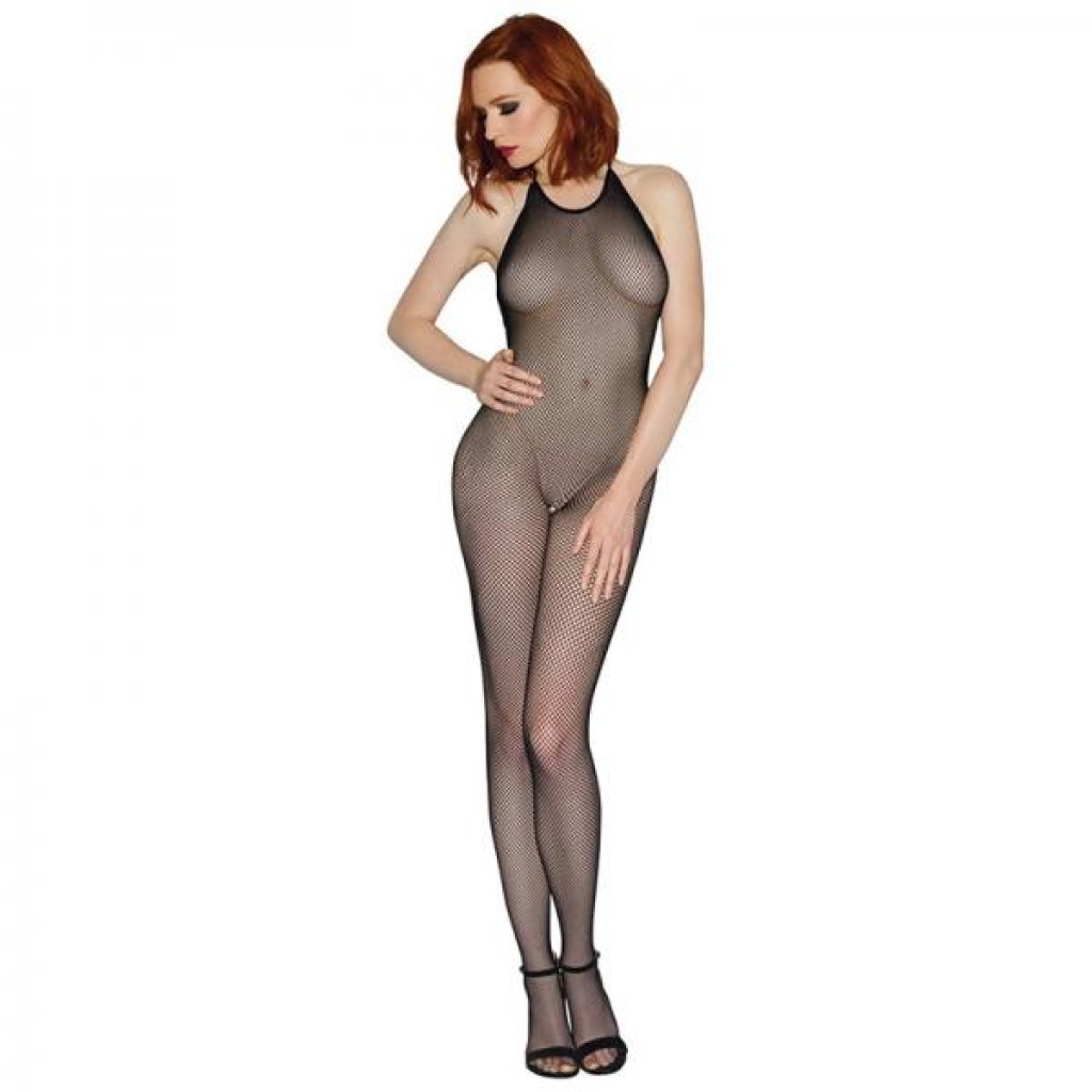 Dreamgirl Seamless Fishnet Bodystocking with Halter Neck