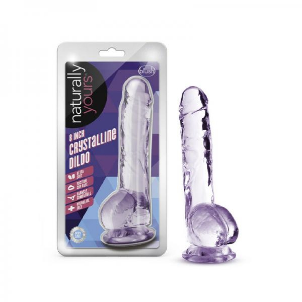 Naturally Yours Crystalline Dildo - 8 In. Amethyst