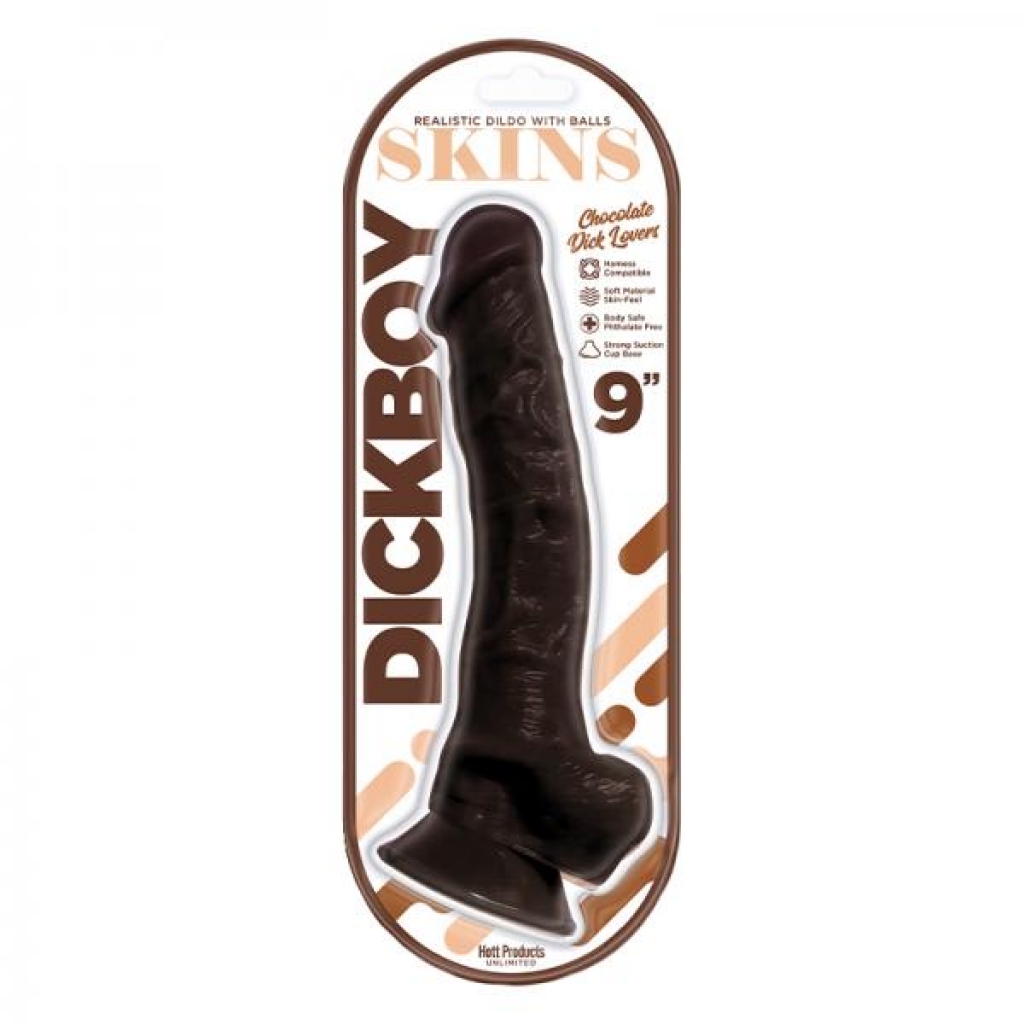 Dickboy Skins Dildo - 9 In. Chocolate Lovers