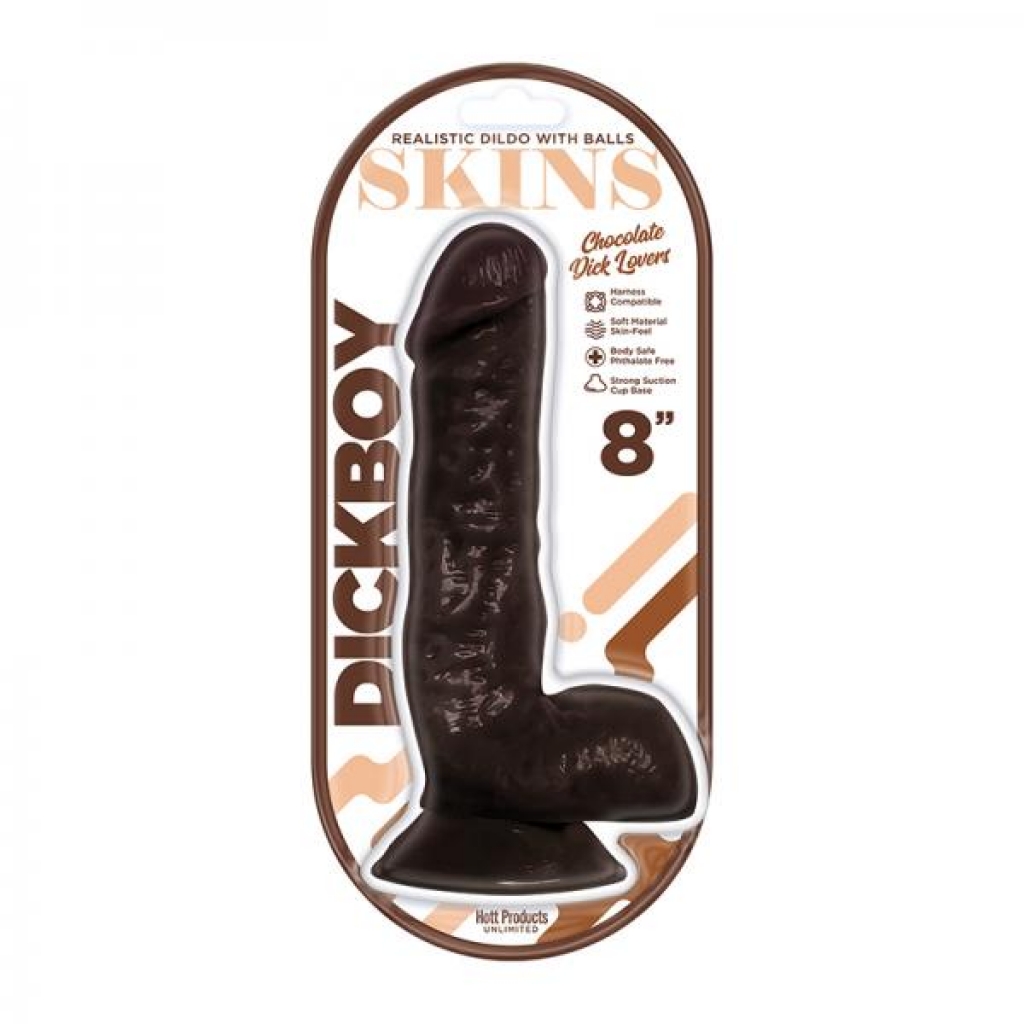 Dickboy Skins Dildo - 8 In. Chocolate Lovers