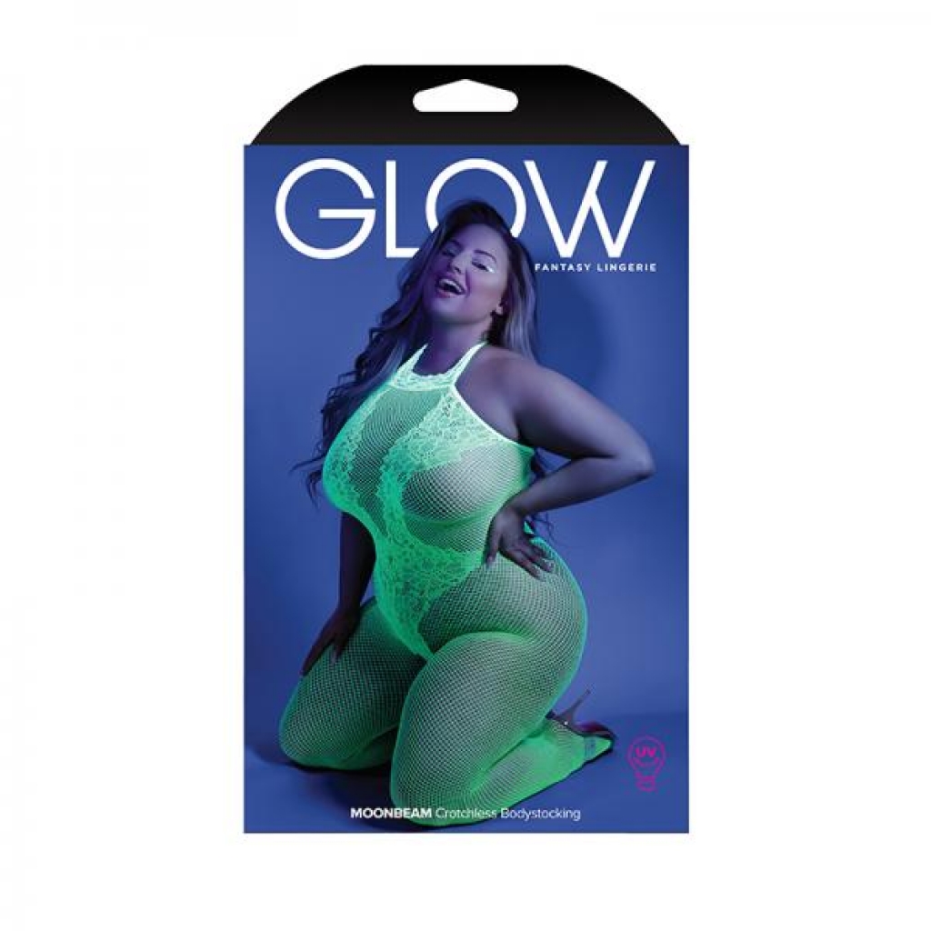 Glow Moonbeam Crotchless Bodystocking - Green Qs