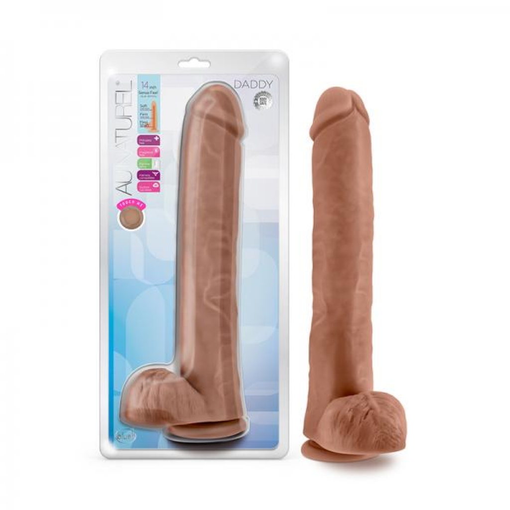 Au Naturel Daddy Dildo 14 In. Mocha