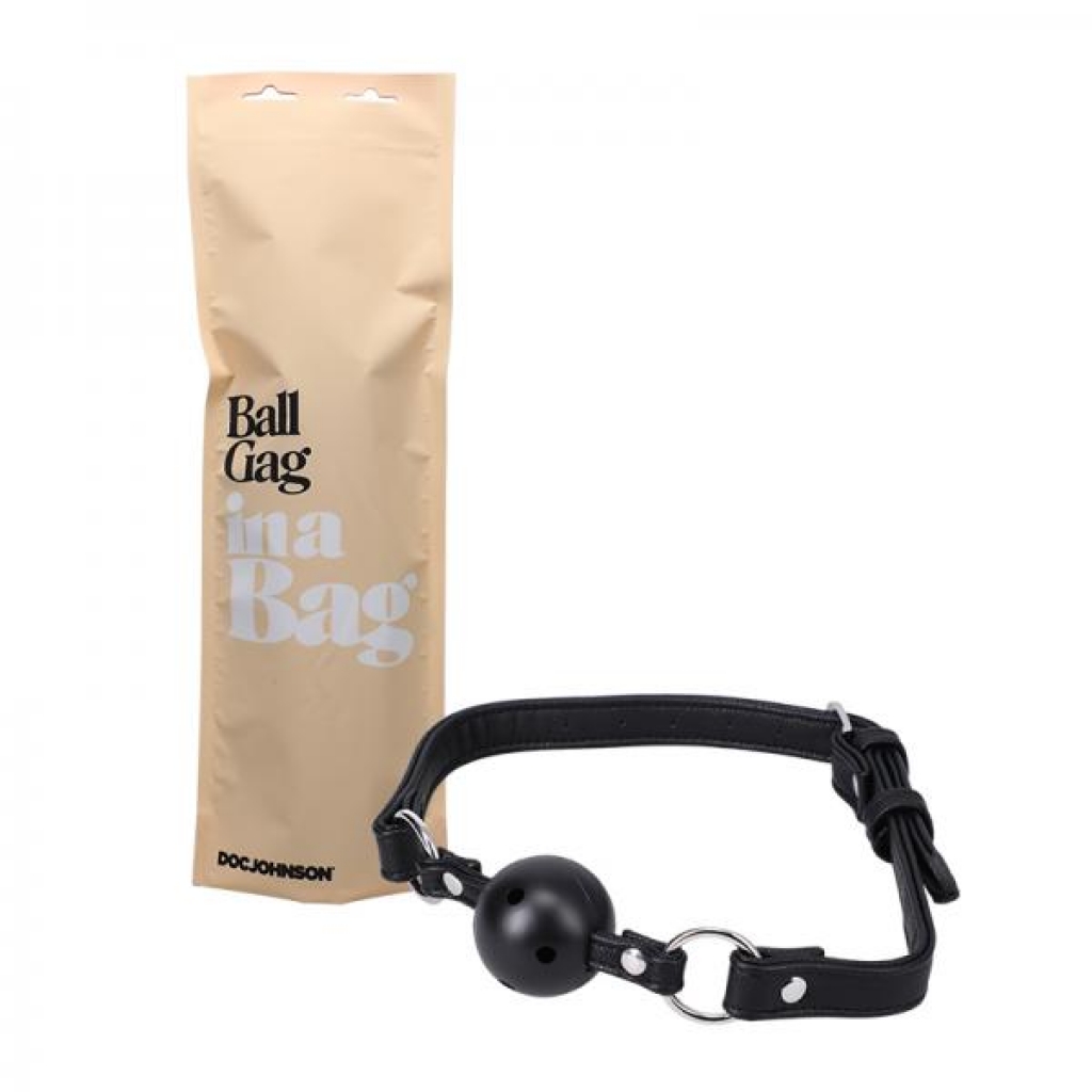 In A Bag Vegan Leather Ball Gag - Black