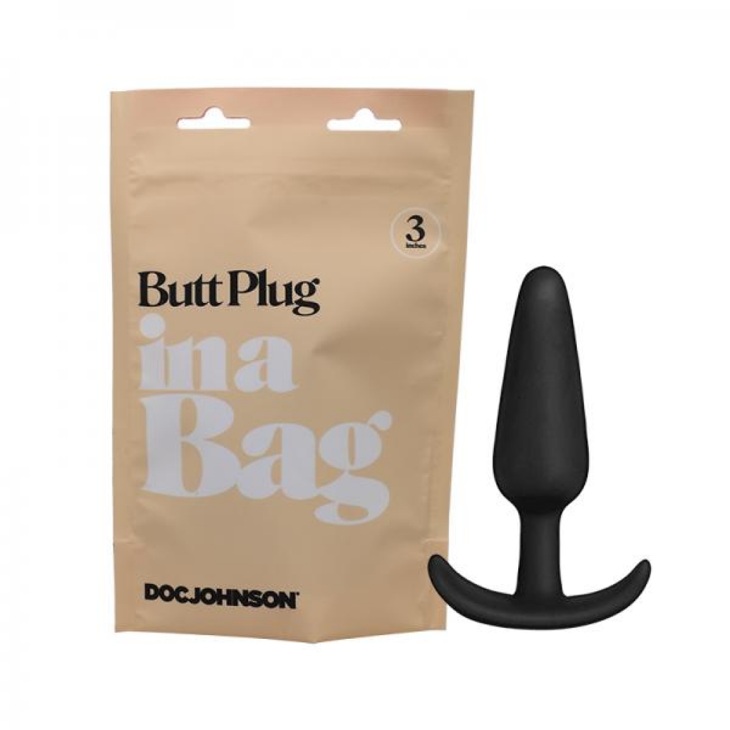 In A Bag Butt Plug - 3in Black