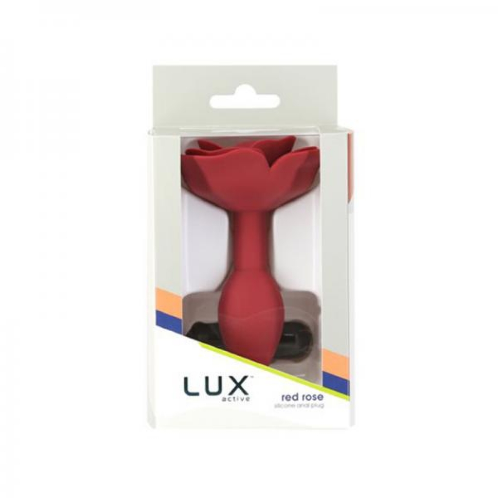 Lux Active Rose Silicone Butt Plug - Red