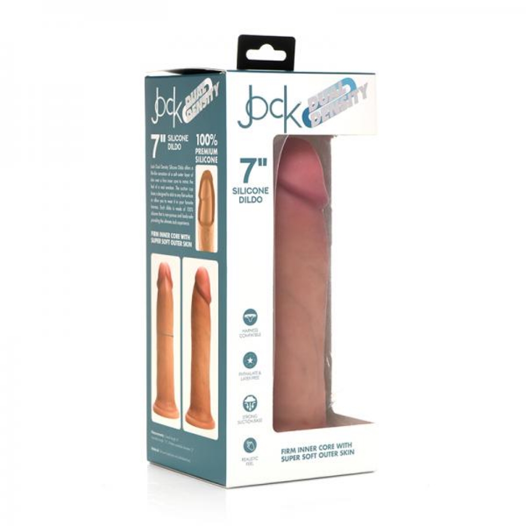 Dual Density Silicone Dildo - 7 Inches - Light