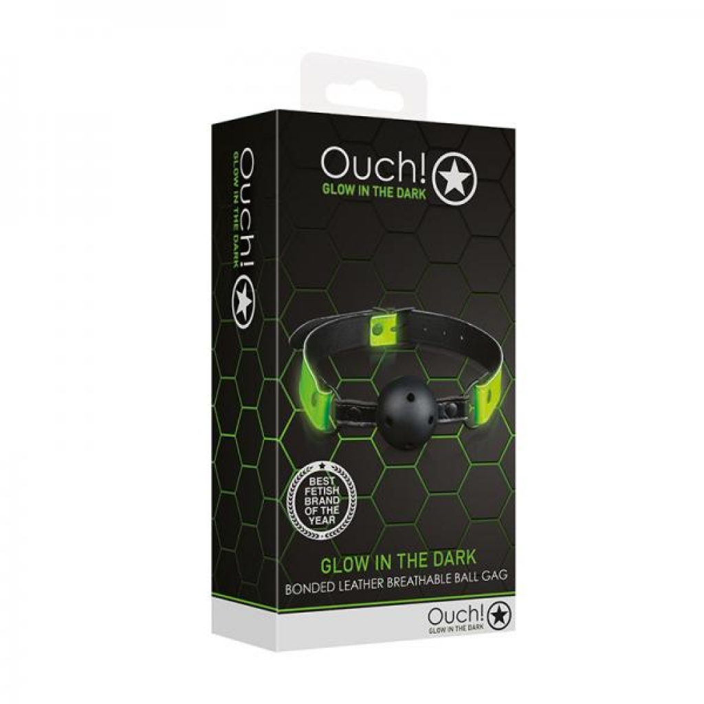 Ouch! Glow Breathable Ball Gag - Glow In The Dark - Green