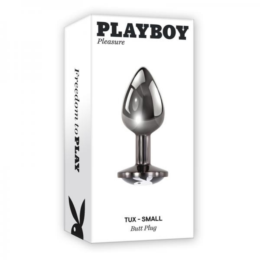 Playboy Tux Metal Anal Plug - Small - Hematite