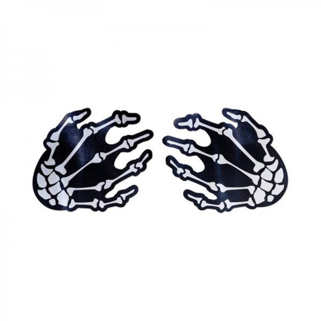 Pastease Skeleton Hands Pasties - Black