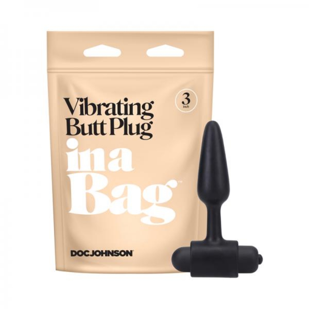 In A Bag Vibrating Butt Plug - 3in Black