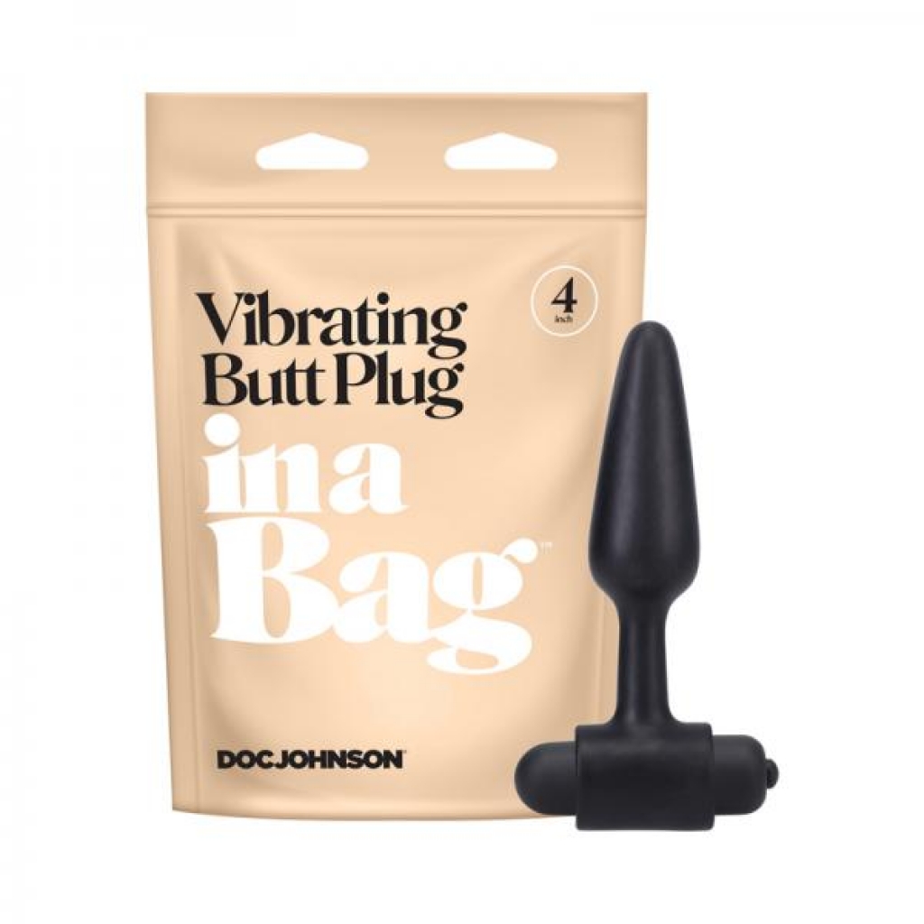 In A Bag Vibrating Butt Plug - 4in Black