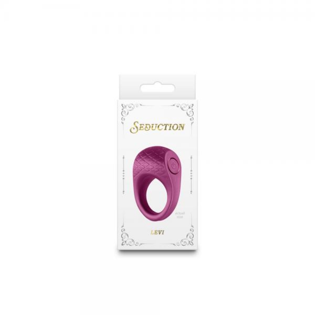 Seduction Levi Metallic Penis Ring - Burgundy