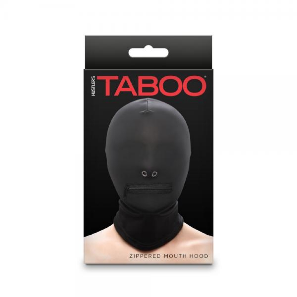 Hustler Taboo Zippered Mouth Hood - Black