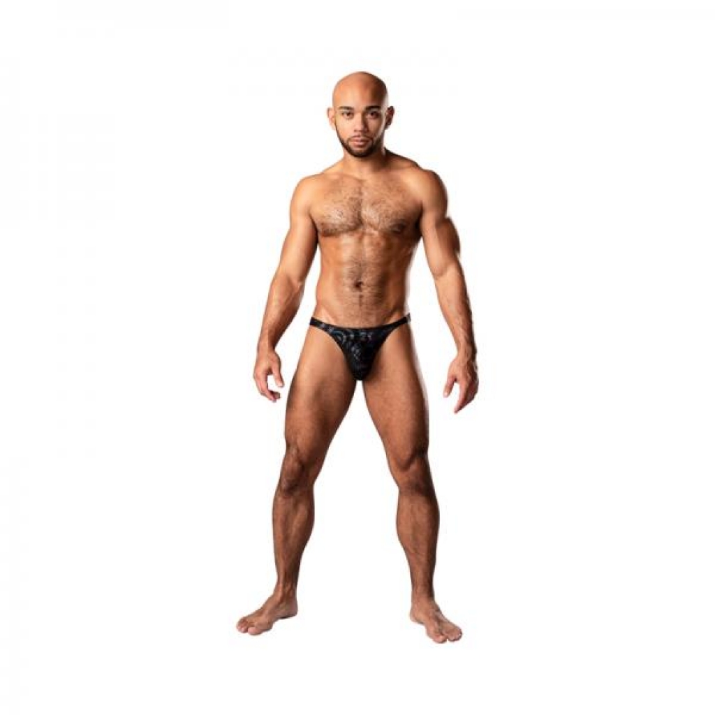 Male Power Kaleidickscope Bong Thong - Black S/M