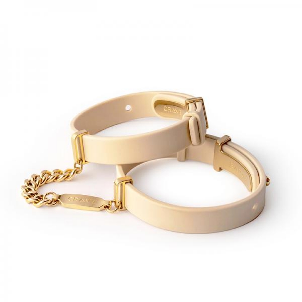 Crave ID Cuffs - Beige with 24kt Gold Accents