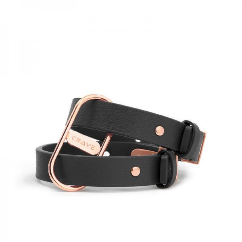 Crave Icon Cuffs - Black/Rose Gold Restraints