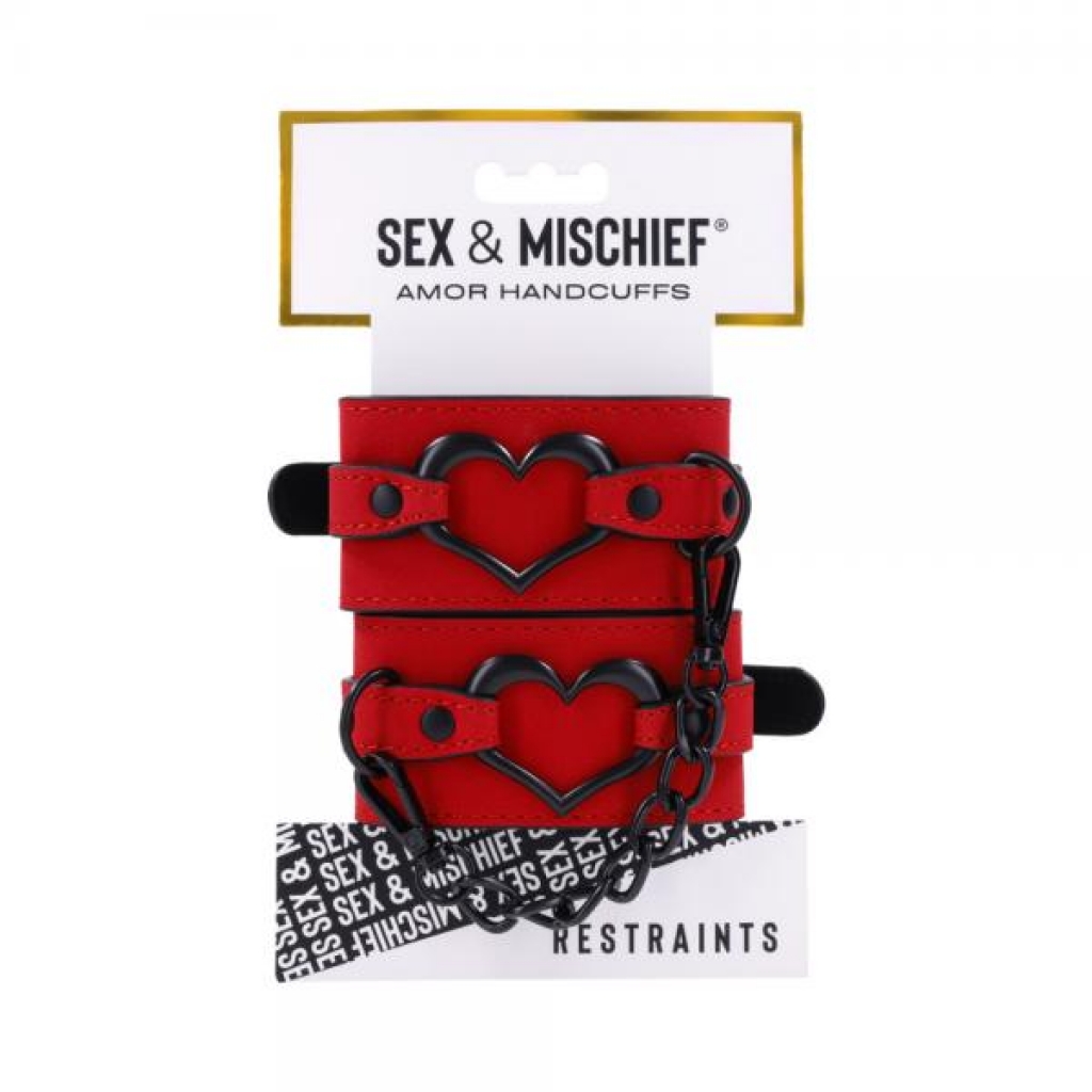 Sportsheets Sex & Mischief Amor Handcuffs - Red