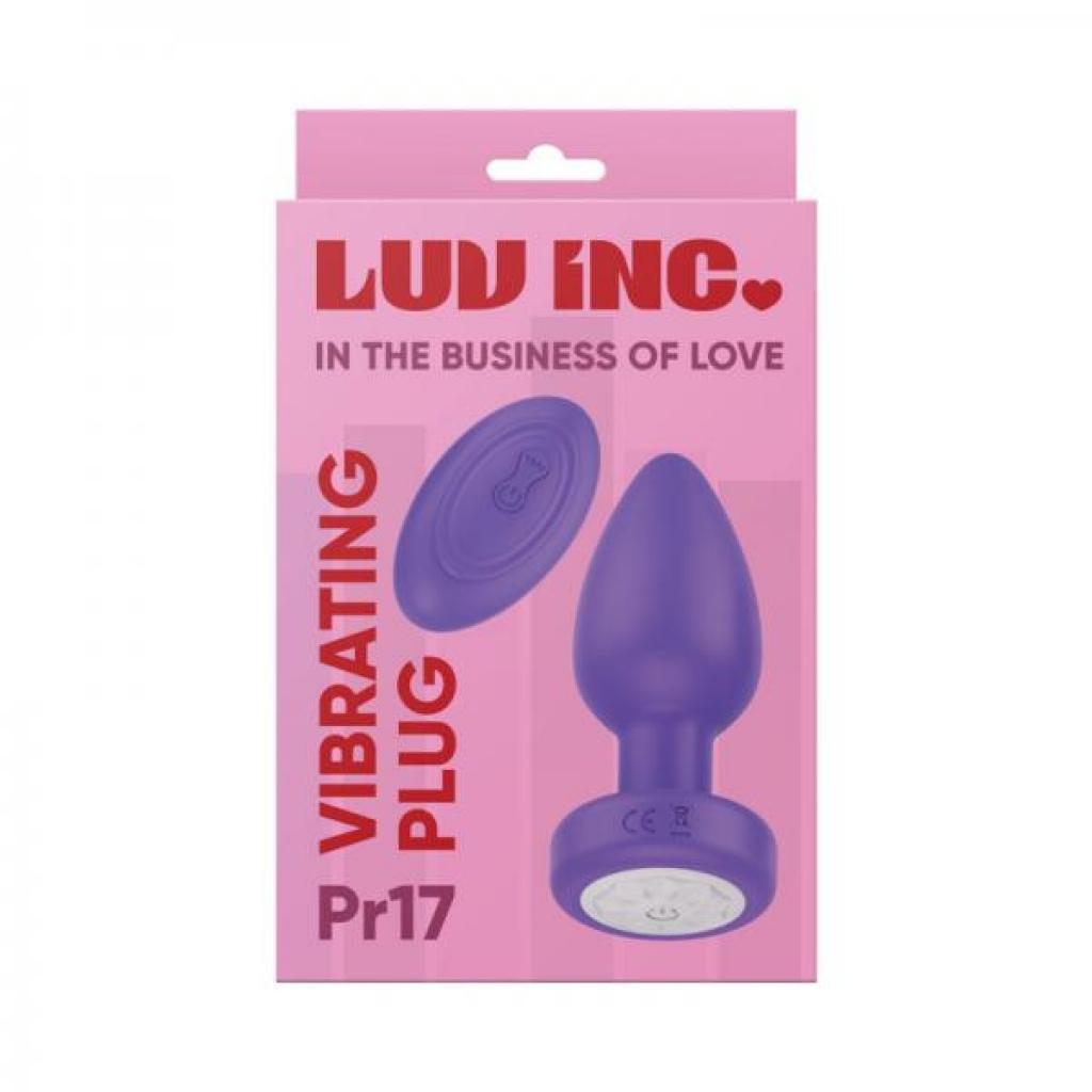 Luv Inc PR17: Remote-Controlled Vibrating Plug - Purple