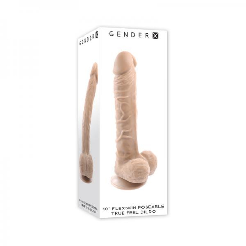 Gender X 10 In. Flexskin Poseable Truefeel Dildo - Light