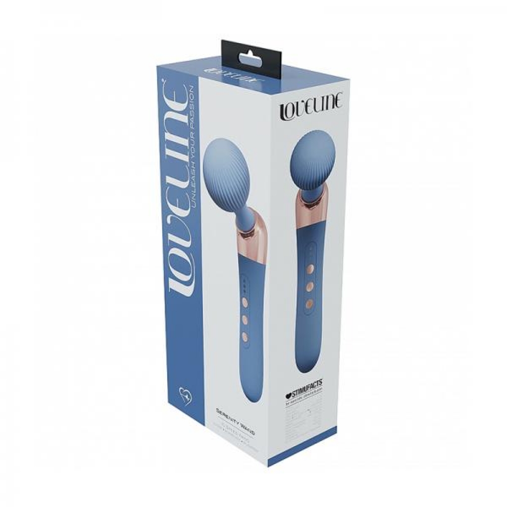 Loveline Serenity Wand Silicone Rechargeable Splashproof in Blue/Grey