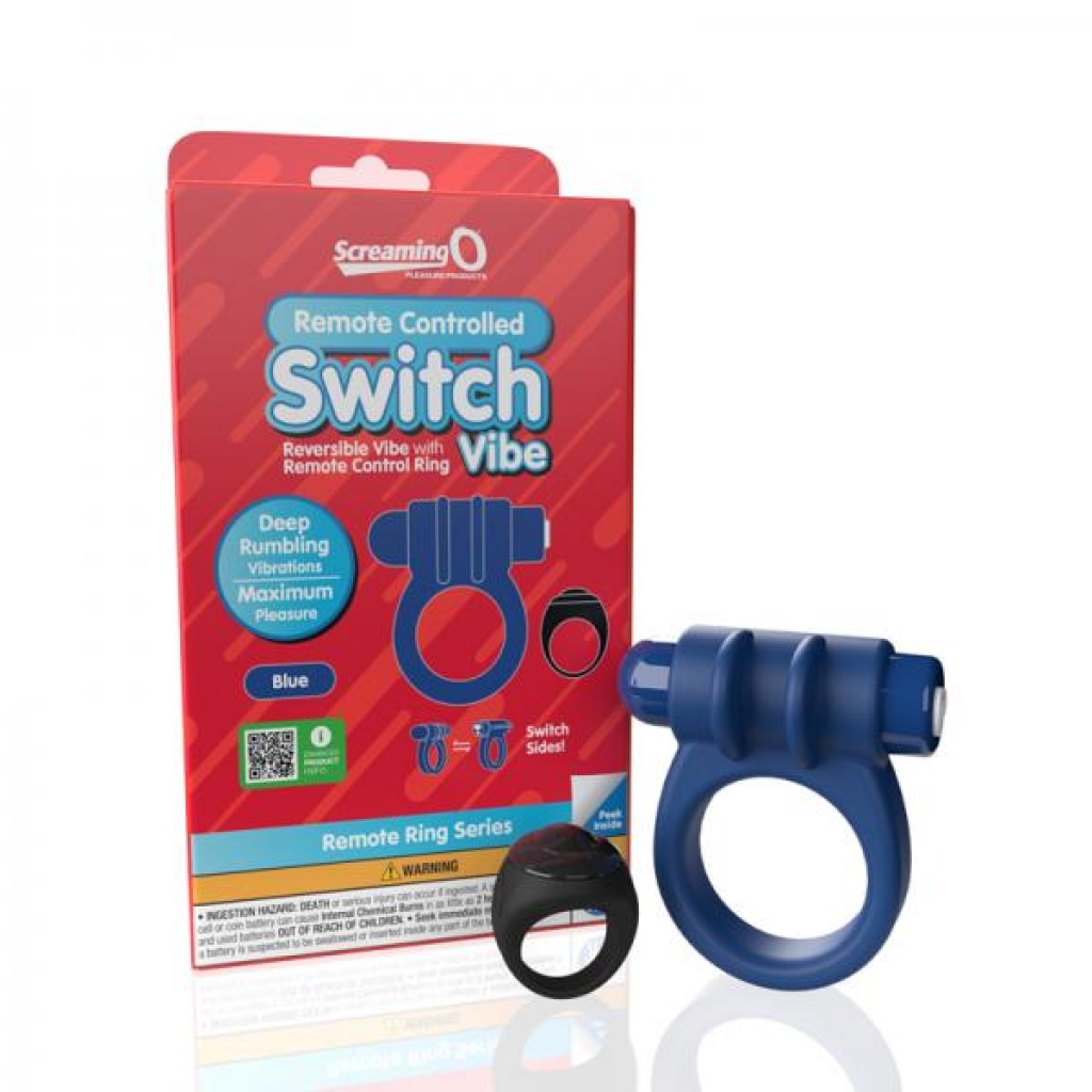 Remote Controlled Switch Vibrating Ring - Blue