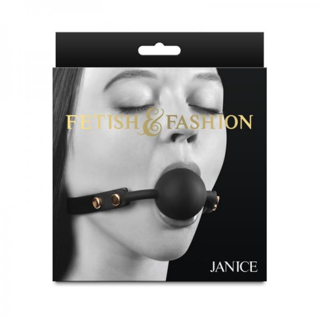 Fetish & Fashion Janice Ball Gag - Black Restraint Accessory