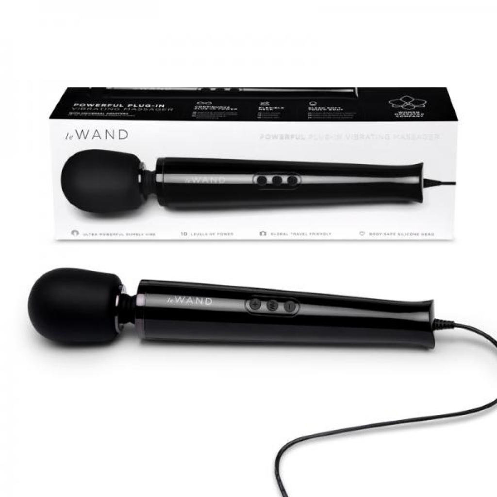 Le Wand Plug-In Vibrating Massager - Black