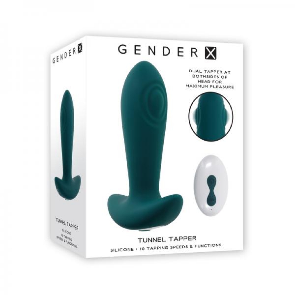 Remote-Controlled Vibrating Anal Plug with Tapping Zones - Teal